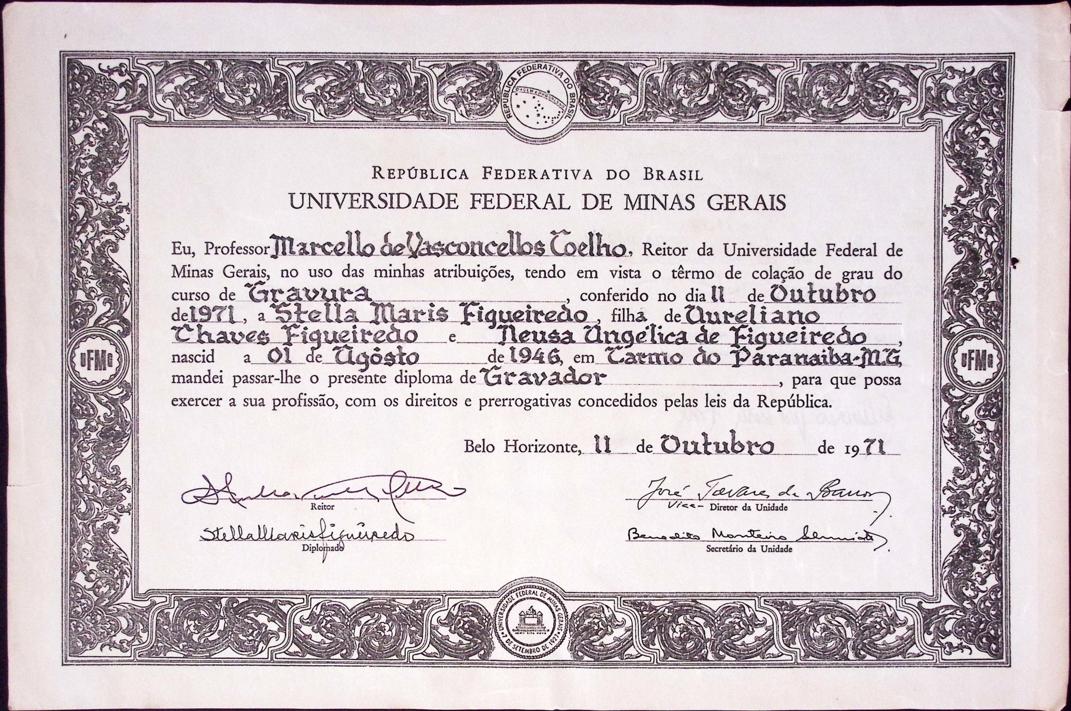 Diploma Graduacao gravura